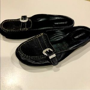 St John’s Bay slides Black rhinestone buckle